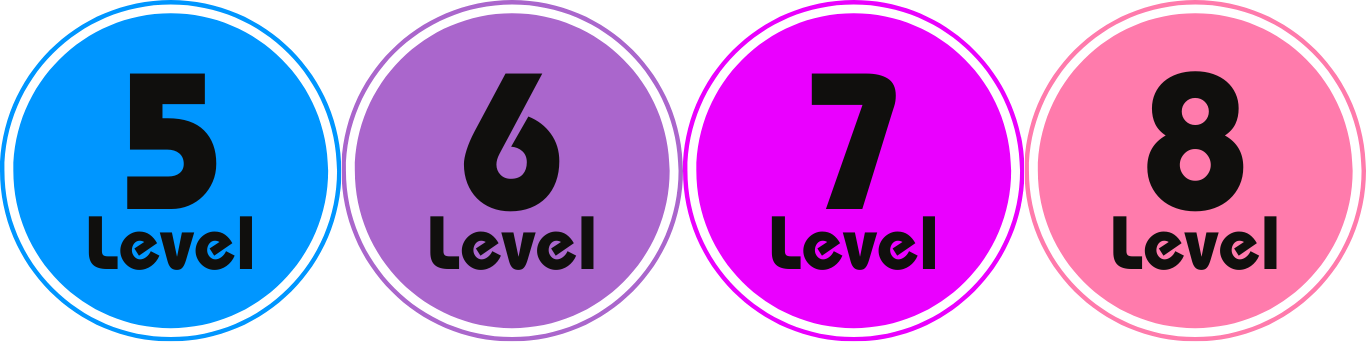 Levels 5–8 wristbands